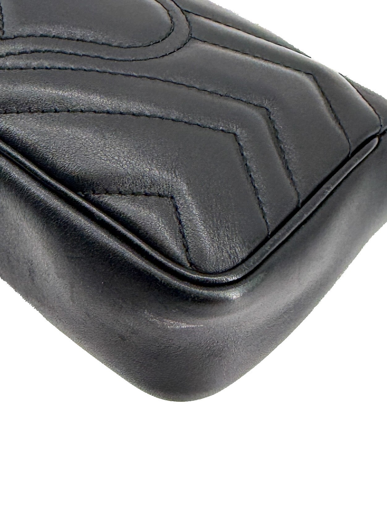 Gucci black mini Marmont flap shoulder bag 476433-0959-