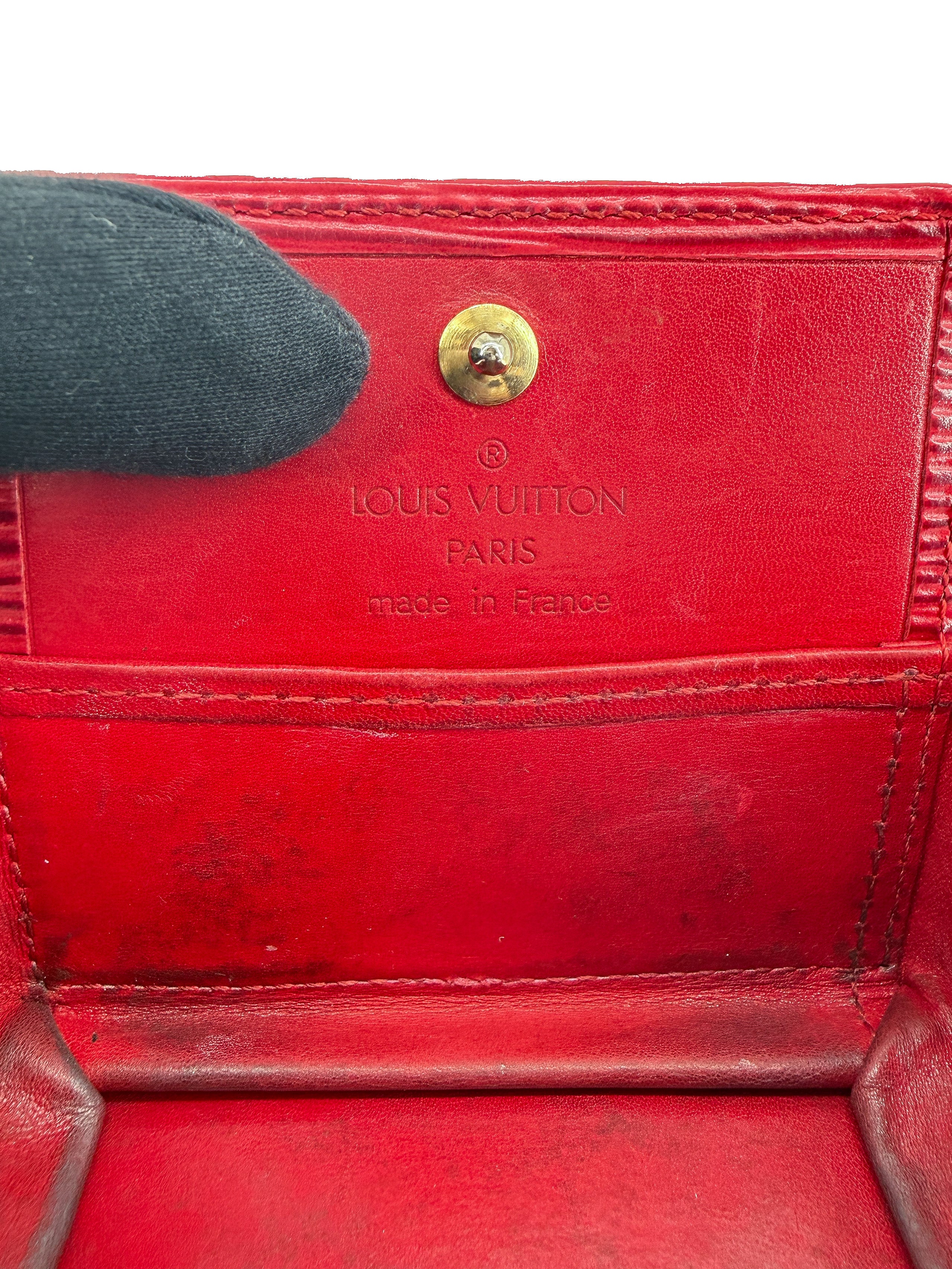 Louis Vuitton red epi leather coin pouch MI0985
