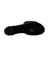 Chanel navy black terry cloth CC slides size 38