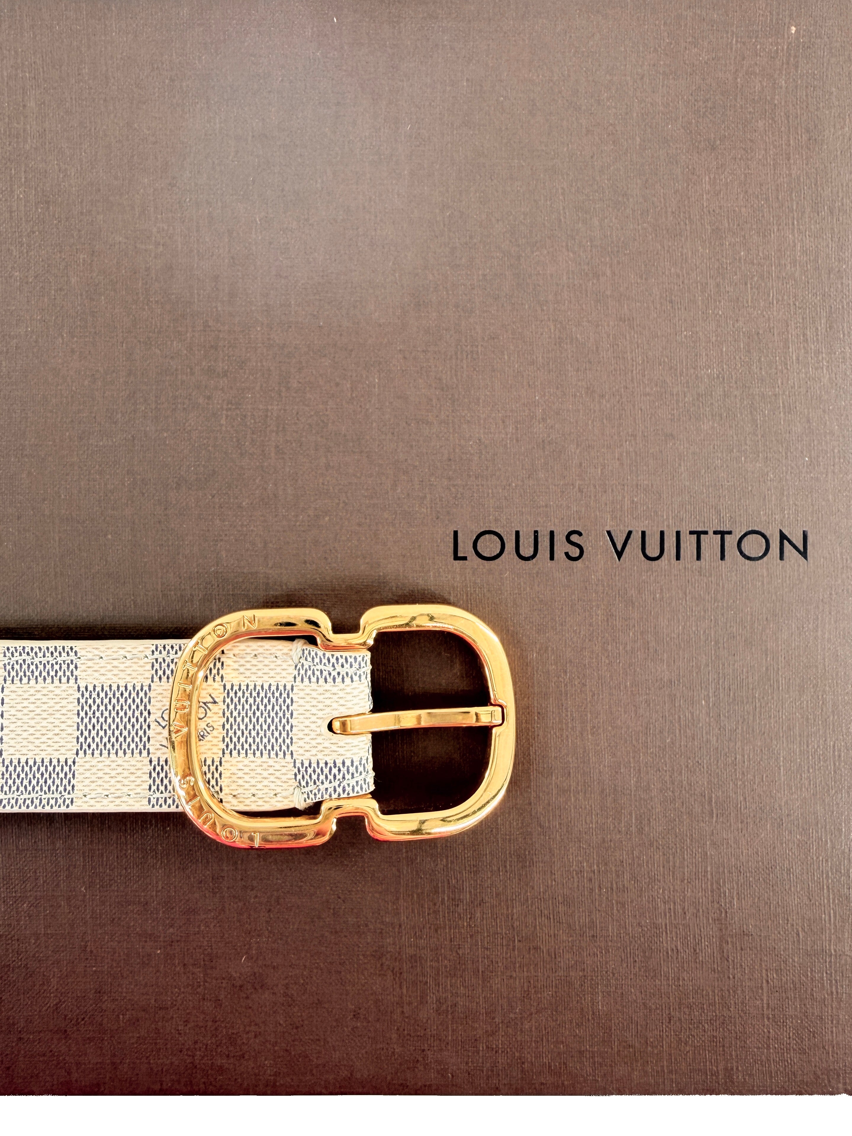 Louis Vuitton damier azur belt size 90 CT4113