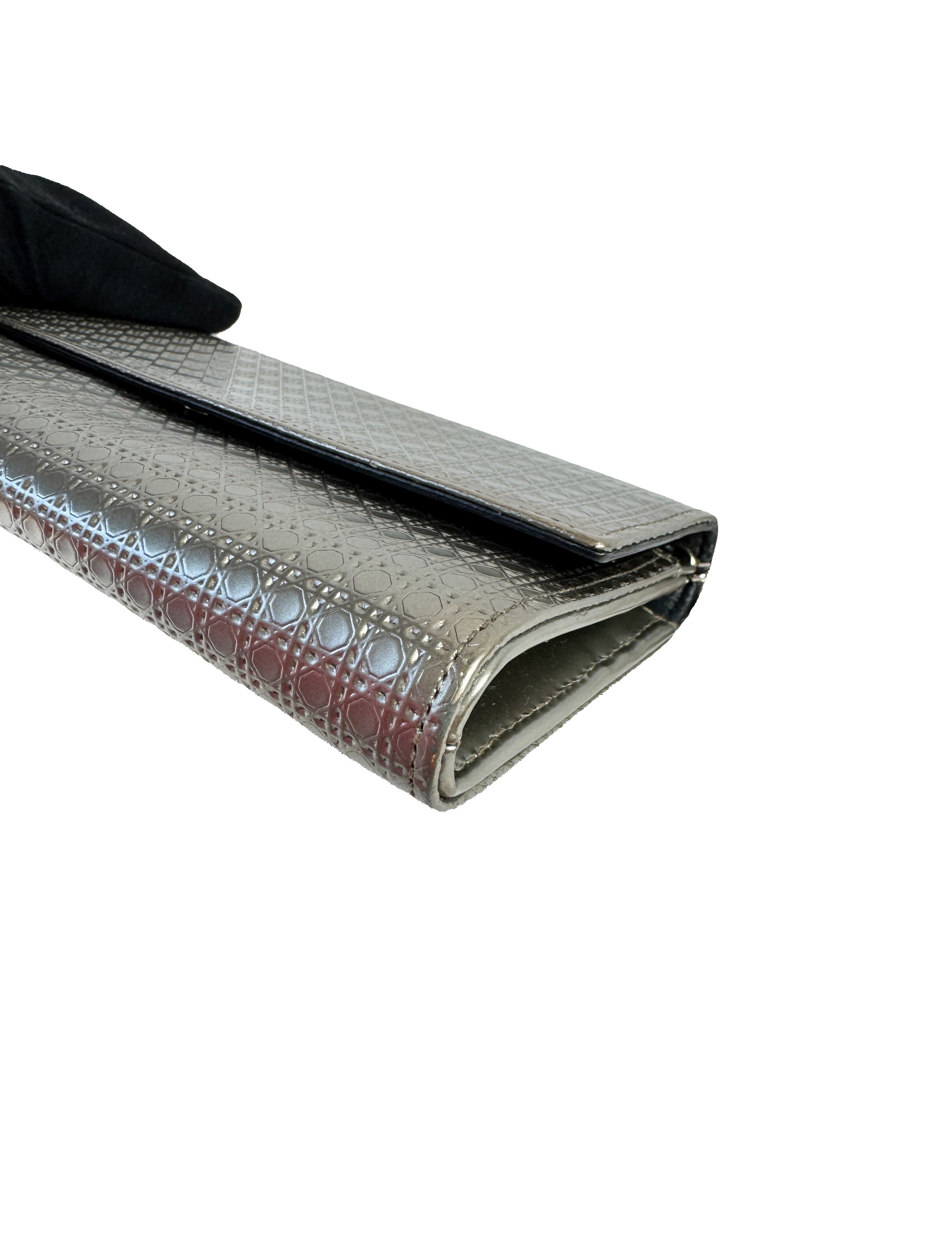 Christian Dior metallic patent leather micro Cannage  Lady Dior WOC  88-MA-0176