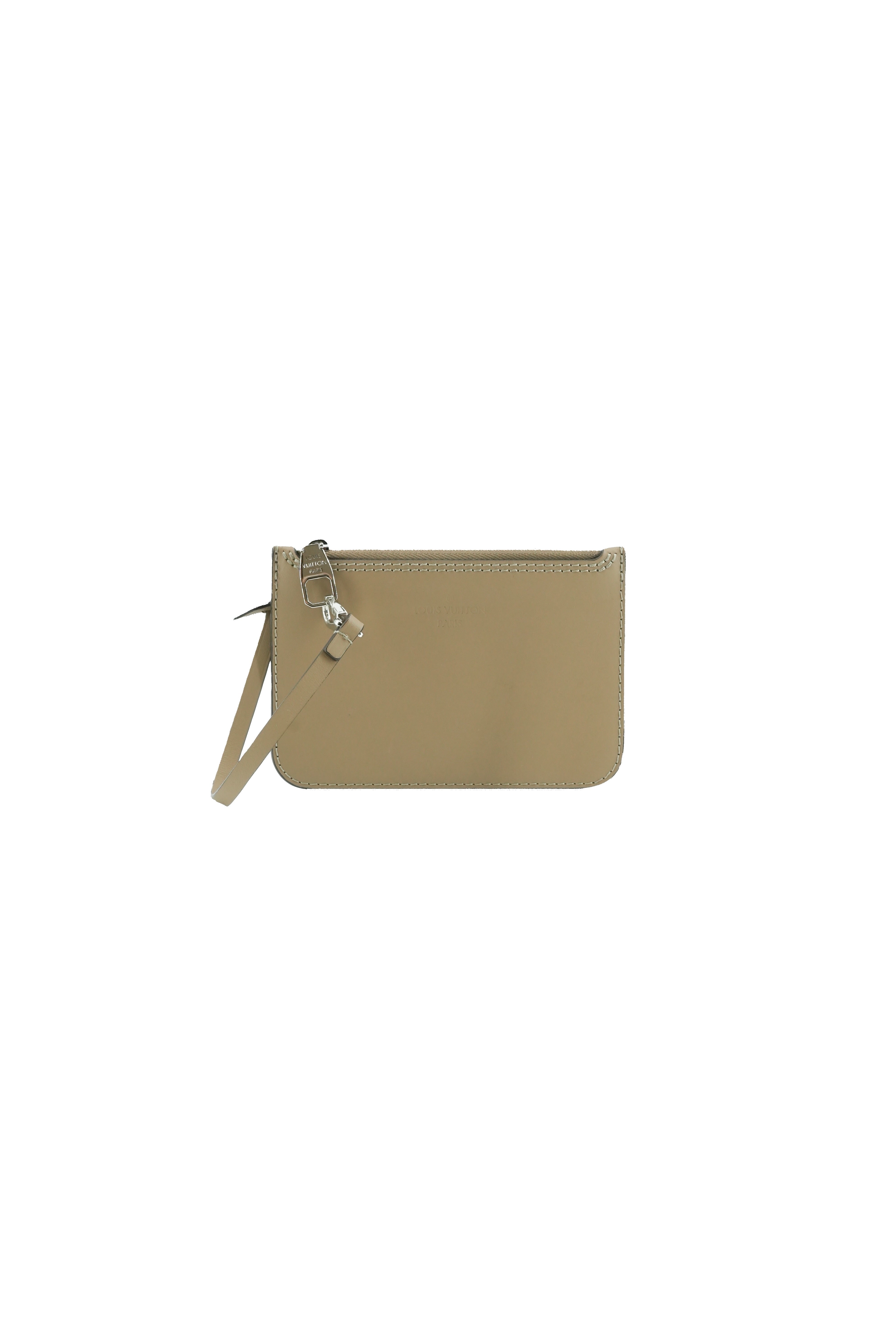 Louis Vuitton beige leather Hina zip pouch
