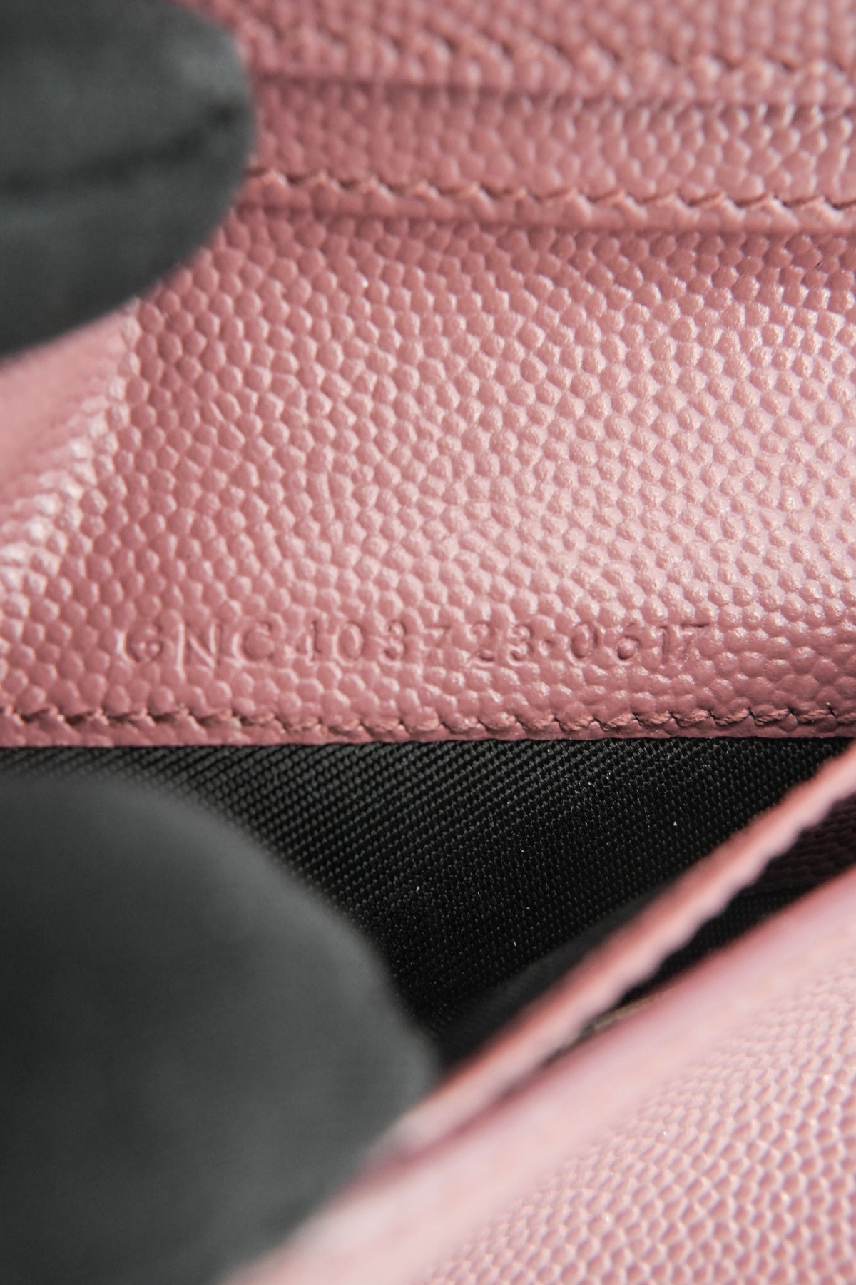 Saint Laurent pink quilted Cassandre compact wallet 0617