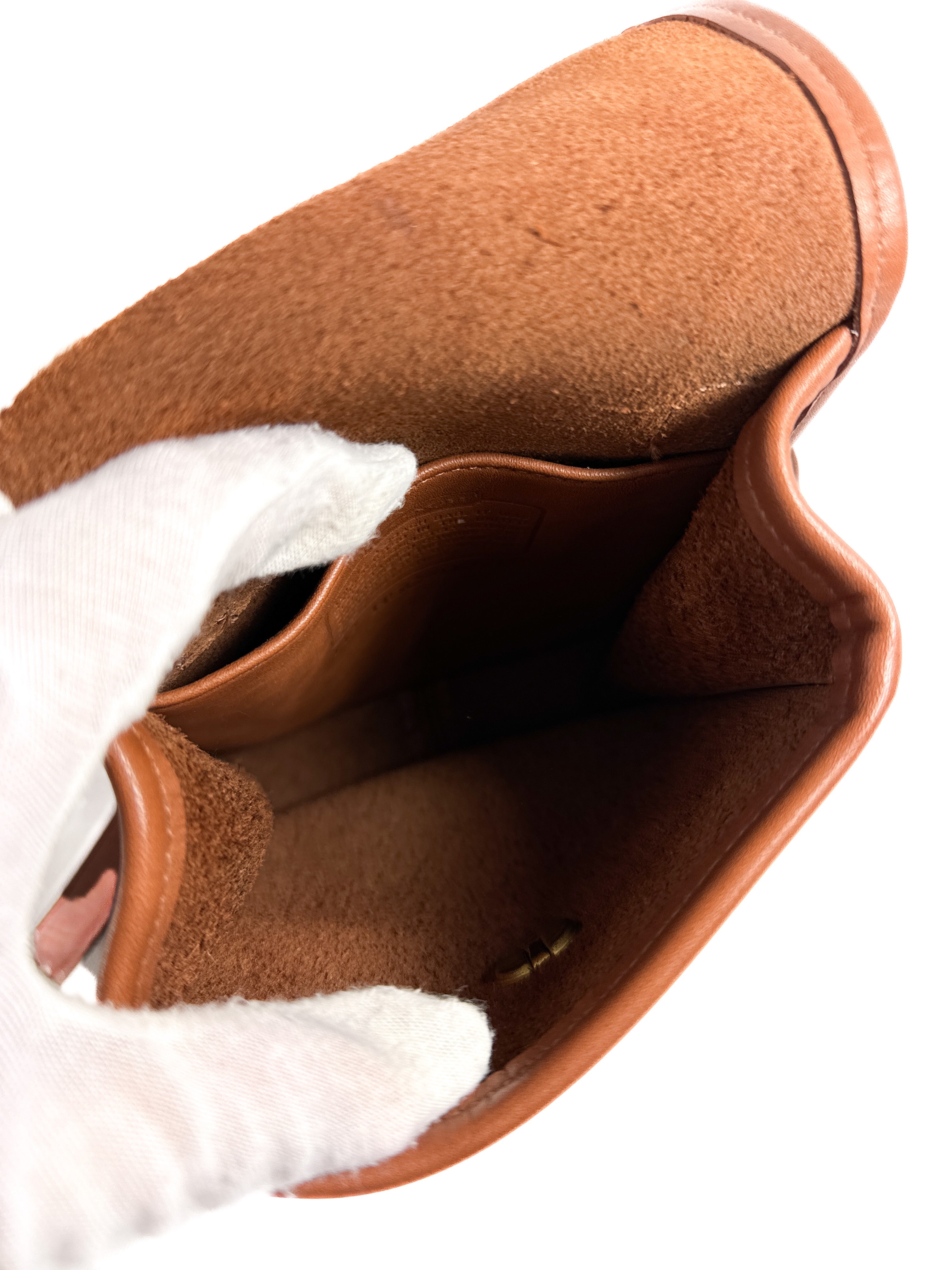 Coach brown leather vintage sidepack crossbody