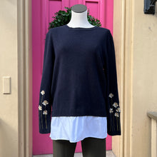 Ted Baker navy faux layered sweater size 10