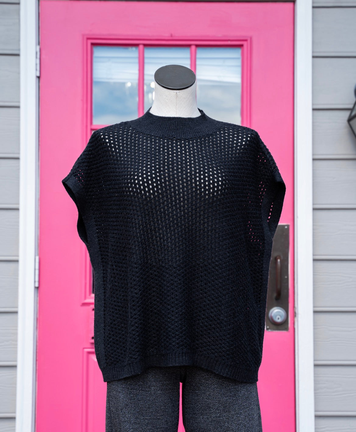 Eileen Fisher dark gray knit sweater tank size S