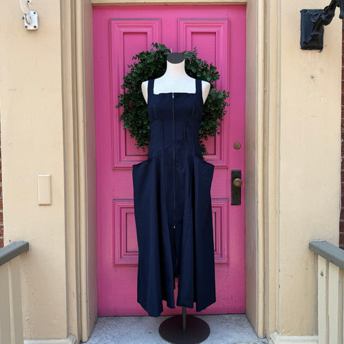 Style Mafia navy brown tank dress size L NWT