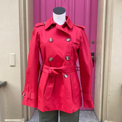 Coach red trench coat size small