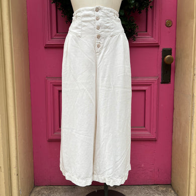 Anthropologie cream wide leg pants size L