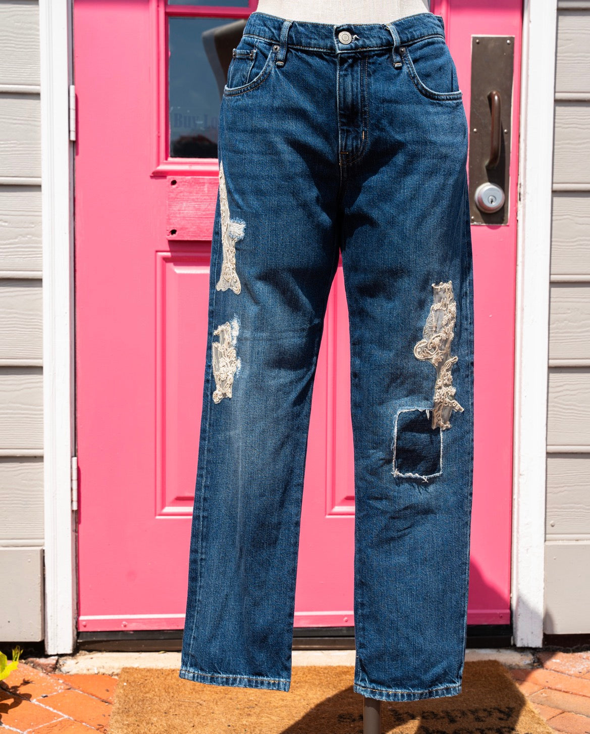 Lauren Ralph Lauren gold embellished jeans size 8