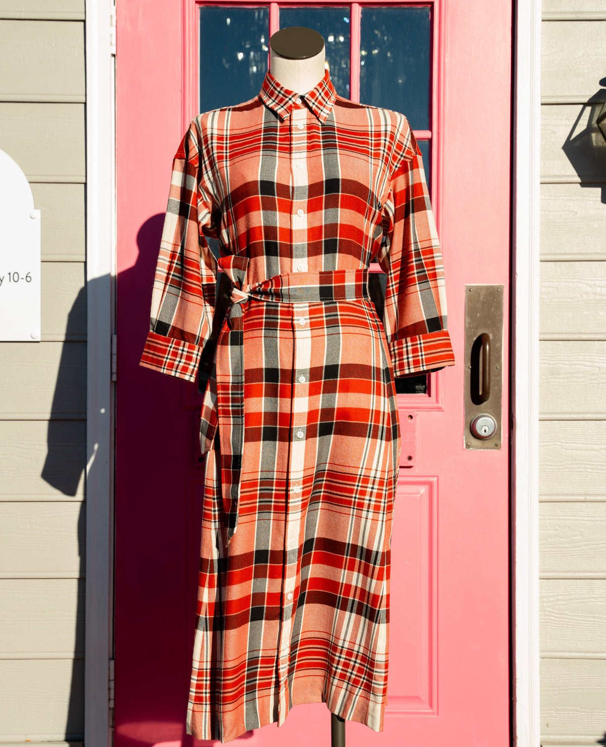 Polo Ralph Lauren red cream plaid BU dress size 6