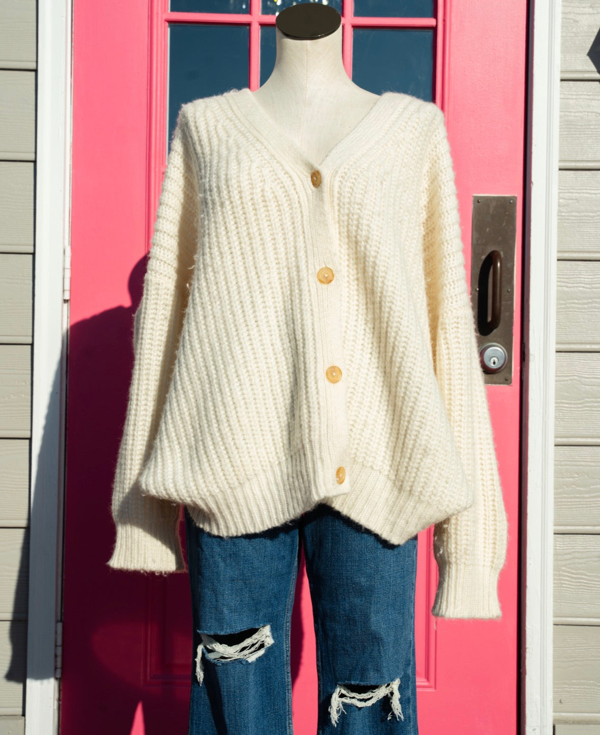 Jenni Kayne cream knit alpaca Cocoon BU cardigan size XXL Retail $475