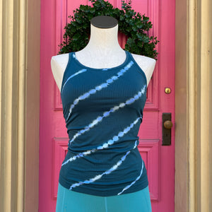 Tory Sport teal tie dye workout tank size Small