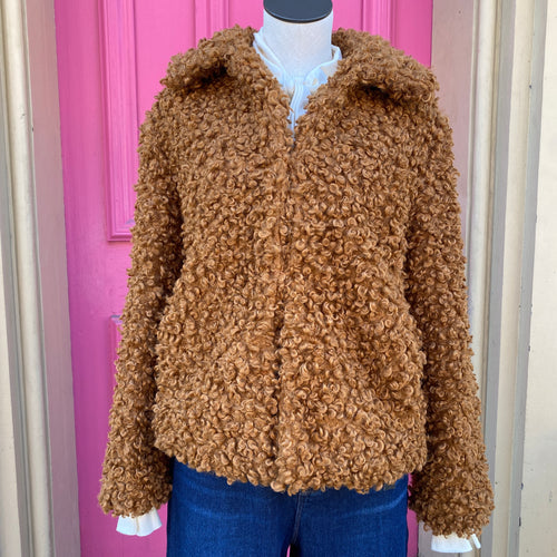 Philosophy brown teddy coat size large