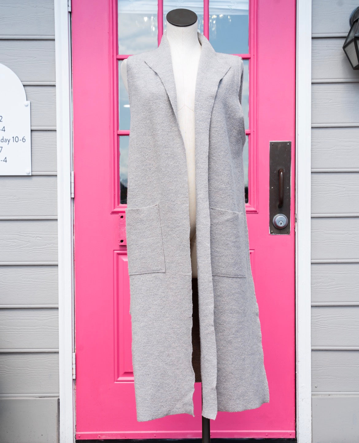 Eileen Fisher beige open vest size S