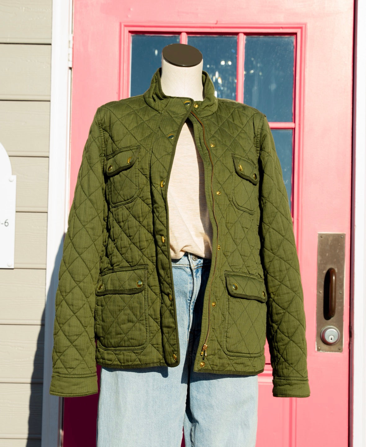 J. Crew olive quilted lightweight jacket size XL Tall NWT