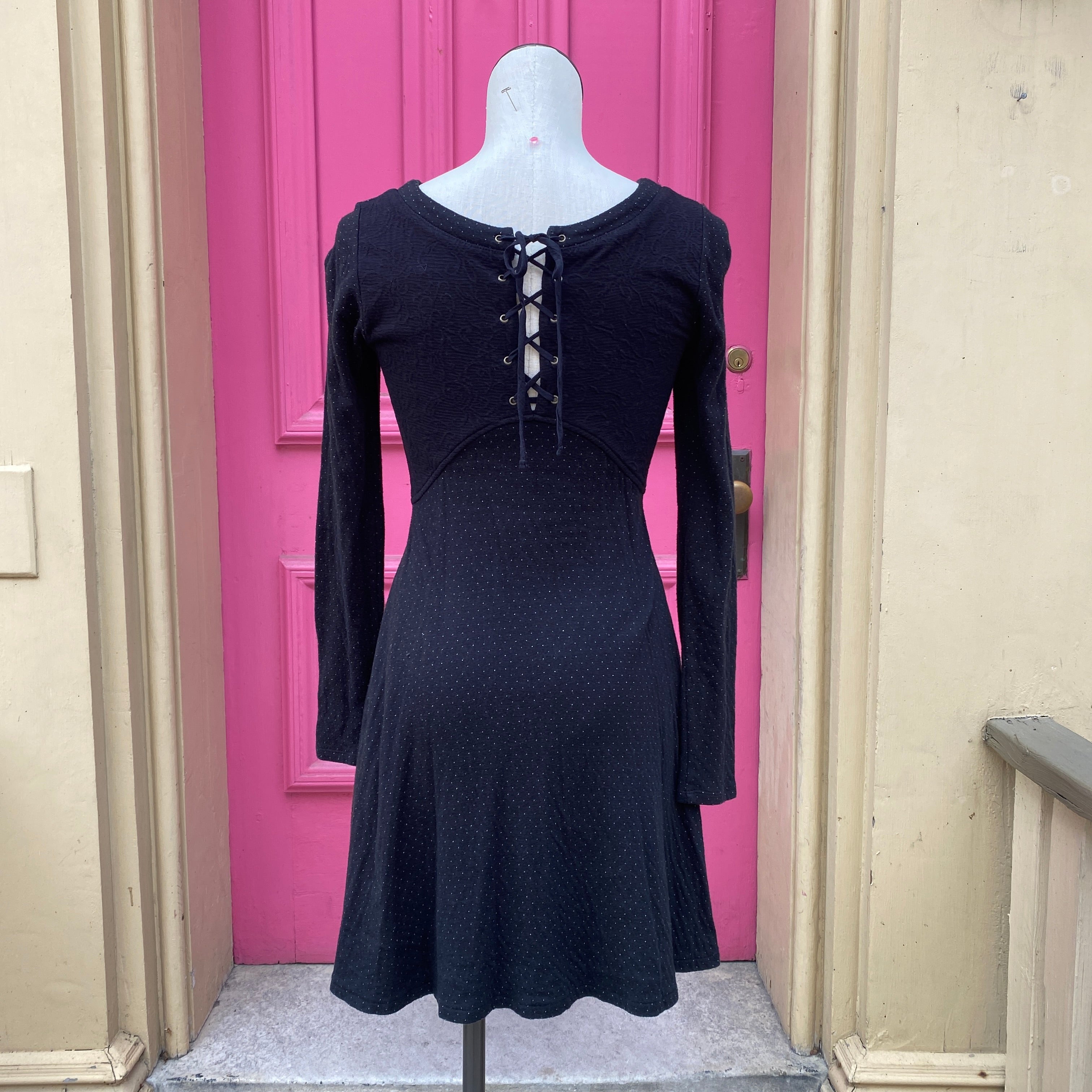Free People black white polka dot long sleeve dress size XS Free People black white polka dot long sleeve dress size XS