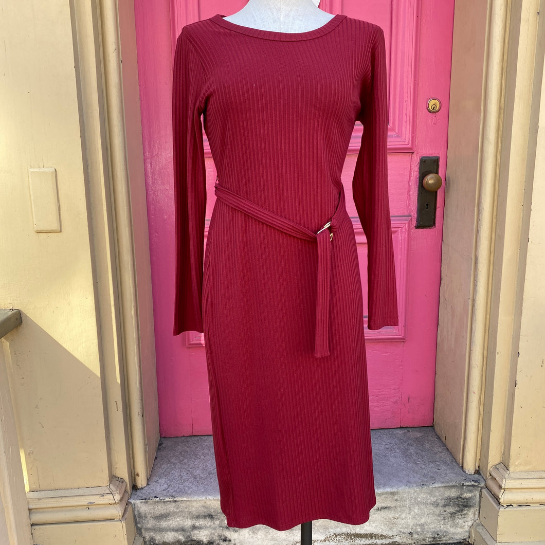 Philosophy red ribbed long sleeve dress size medium