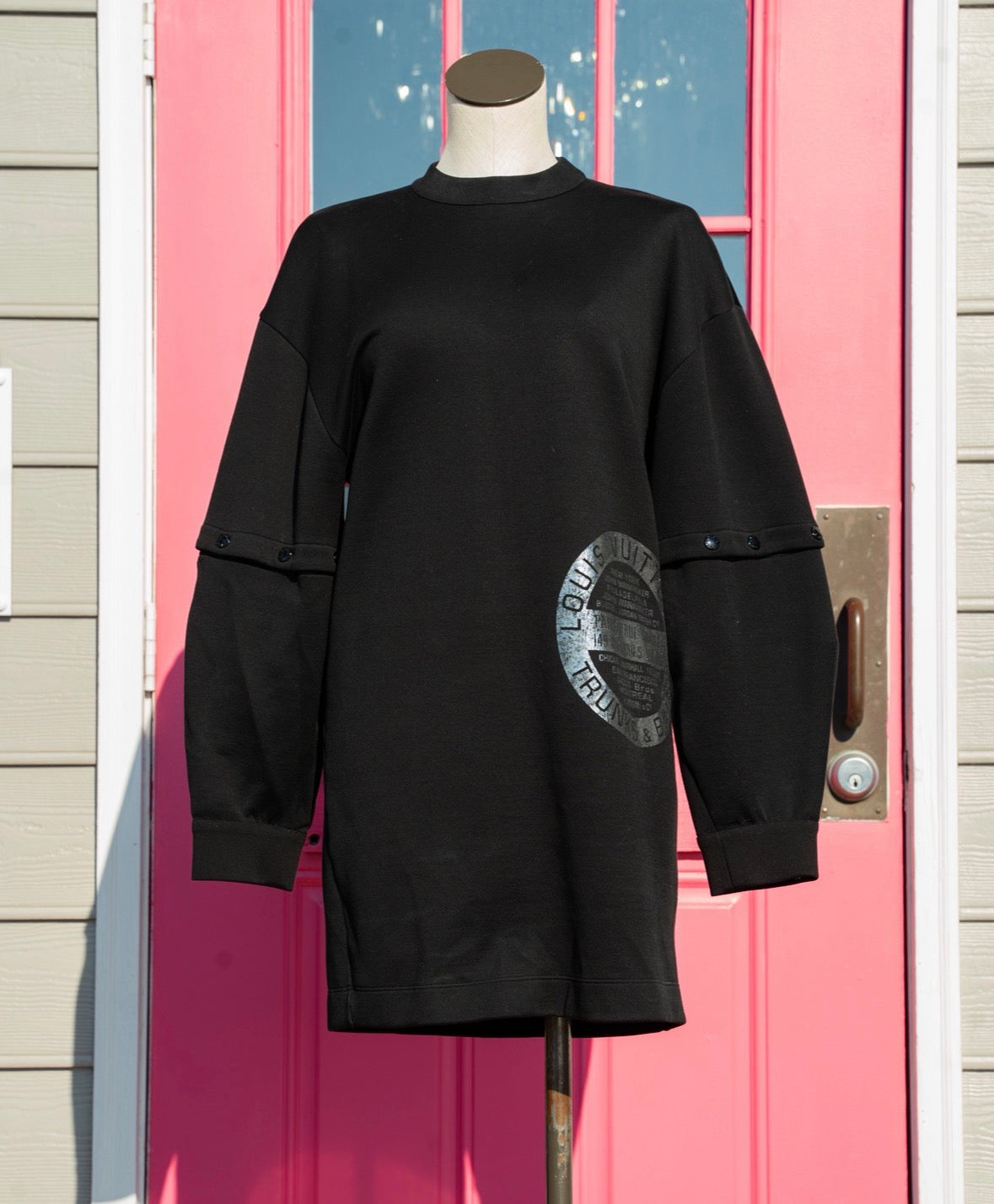 Louis Vuitton black trunks & bags sweatshirt dress size M