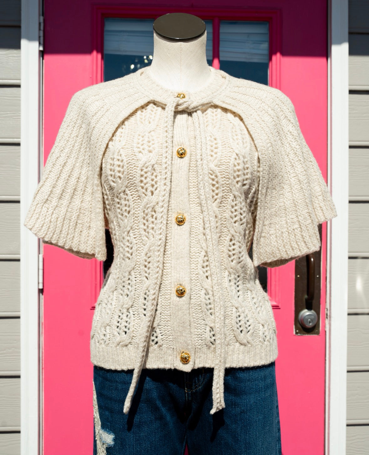Frame cream the cape cardigan size L NWT