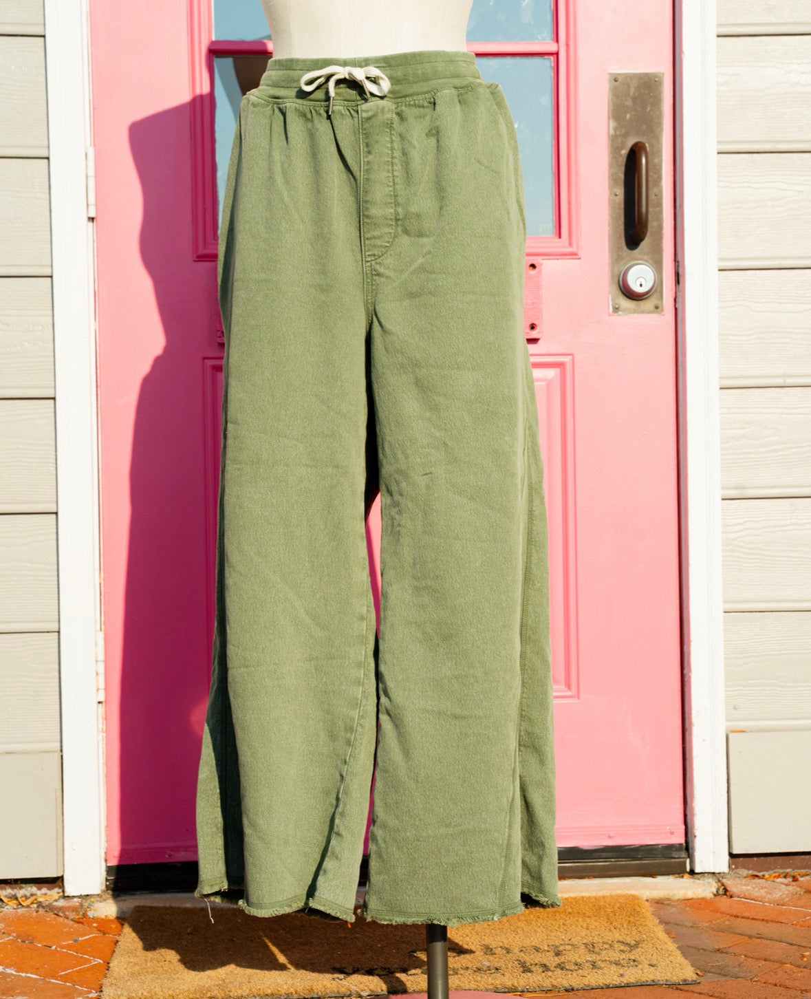 Aerie olive wide leg lounge pants size XL short