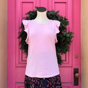 Lilly Pulitzer pink ruffle tank top size S