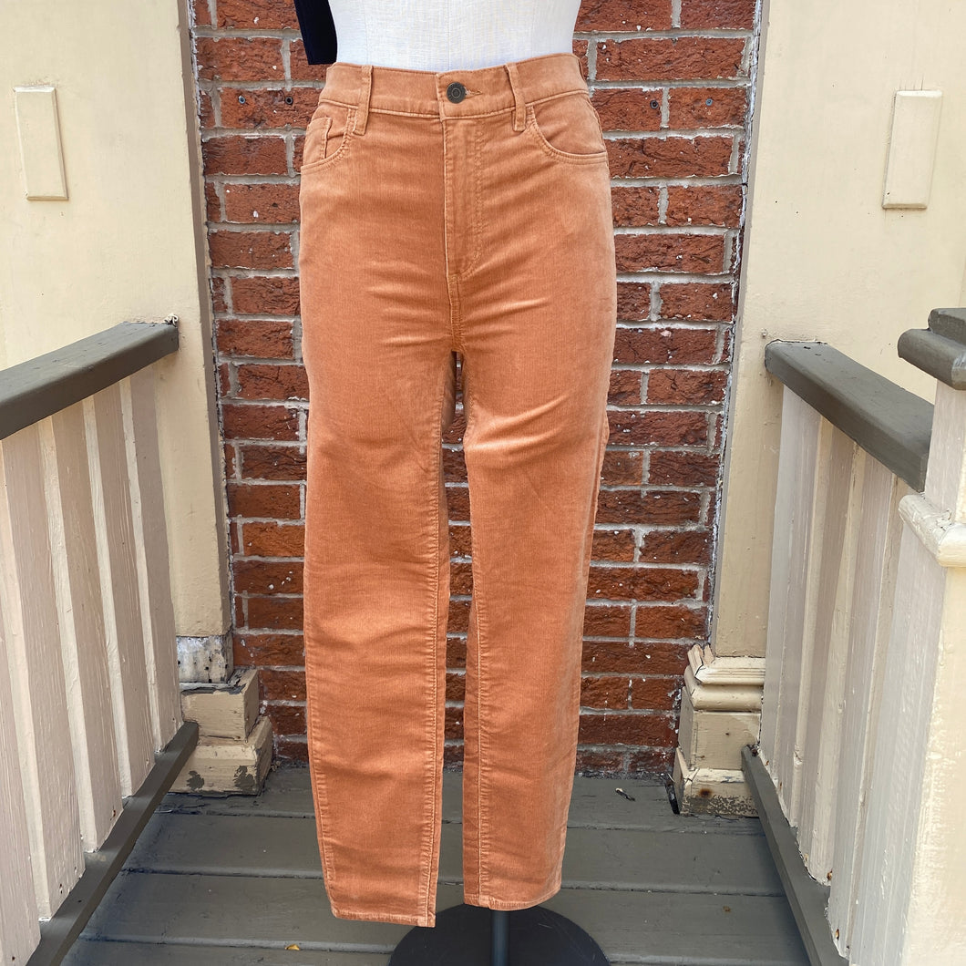 Loft high rise skinny orange corduroy pants size 2