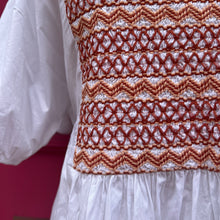 Madewell white brown embroidered short sleeve dress size XXL NWT