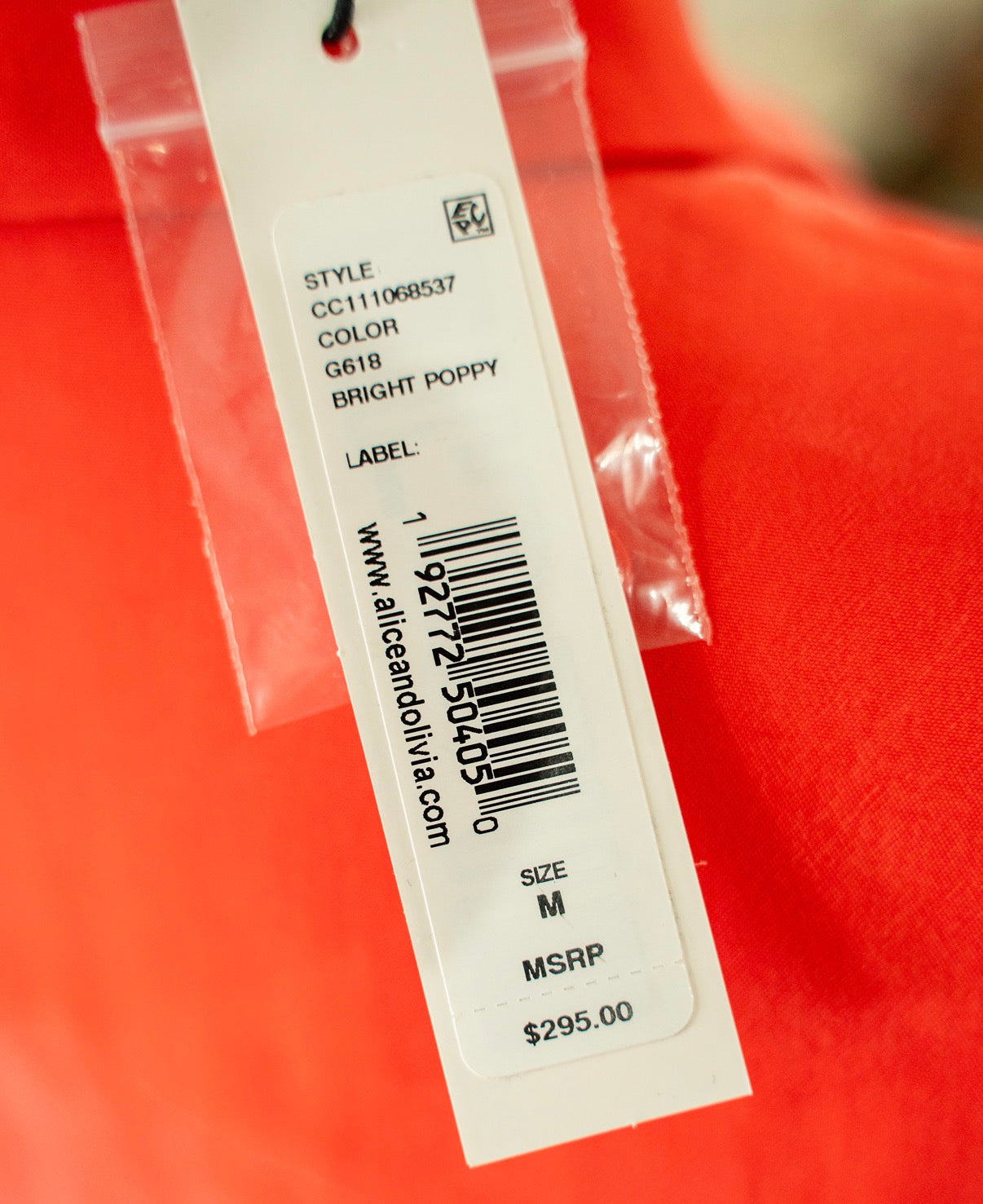 Alice + Olivia red SS dress size M NWT