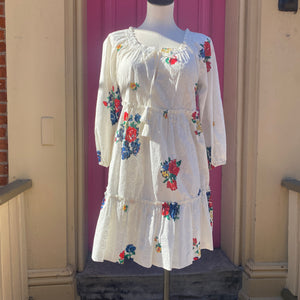 Tory Burch cream floral print dress size Small