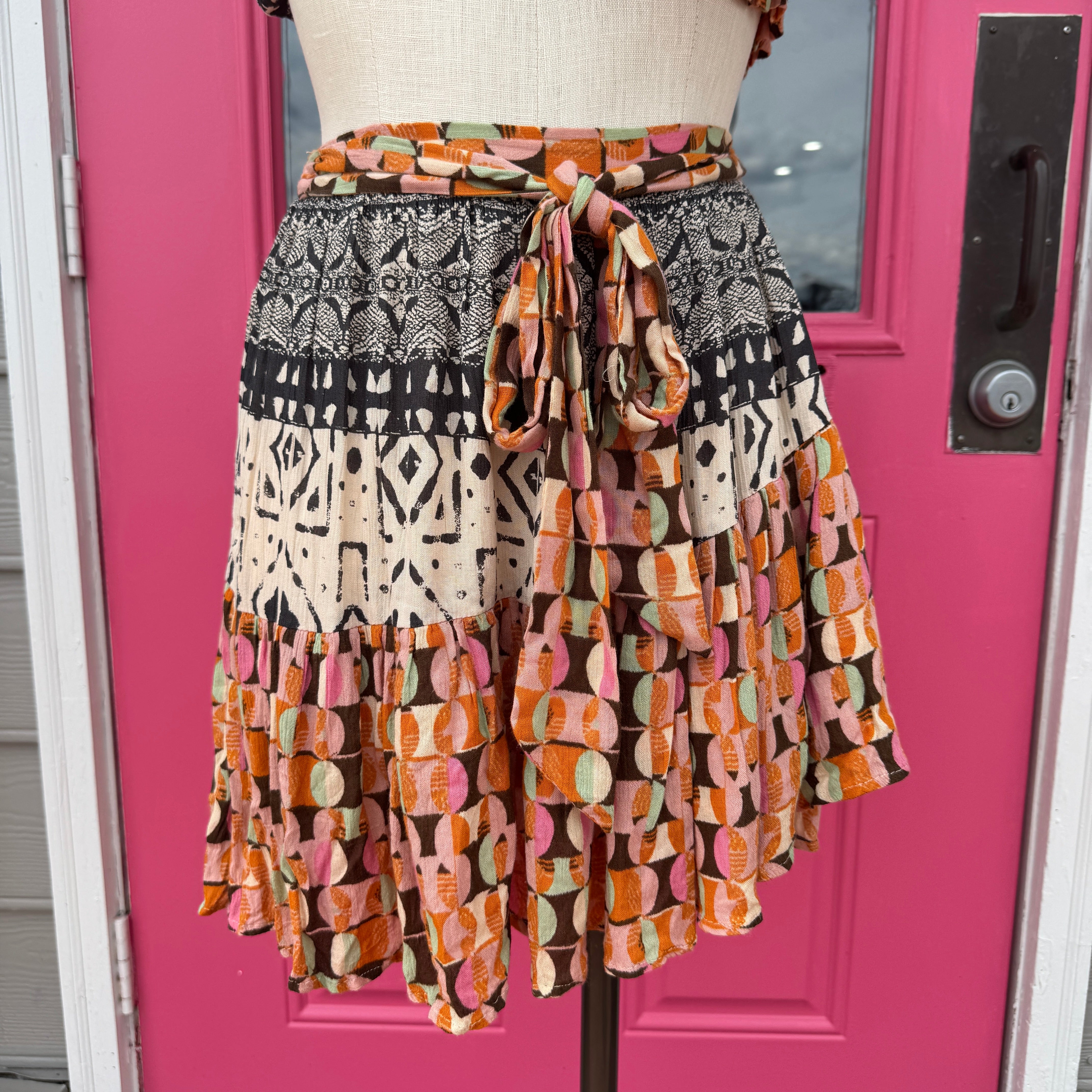 Free People multicolor skirt size L