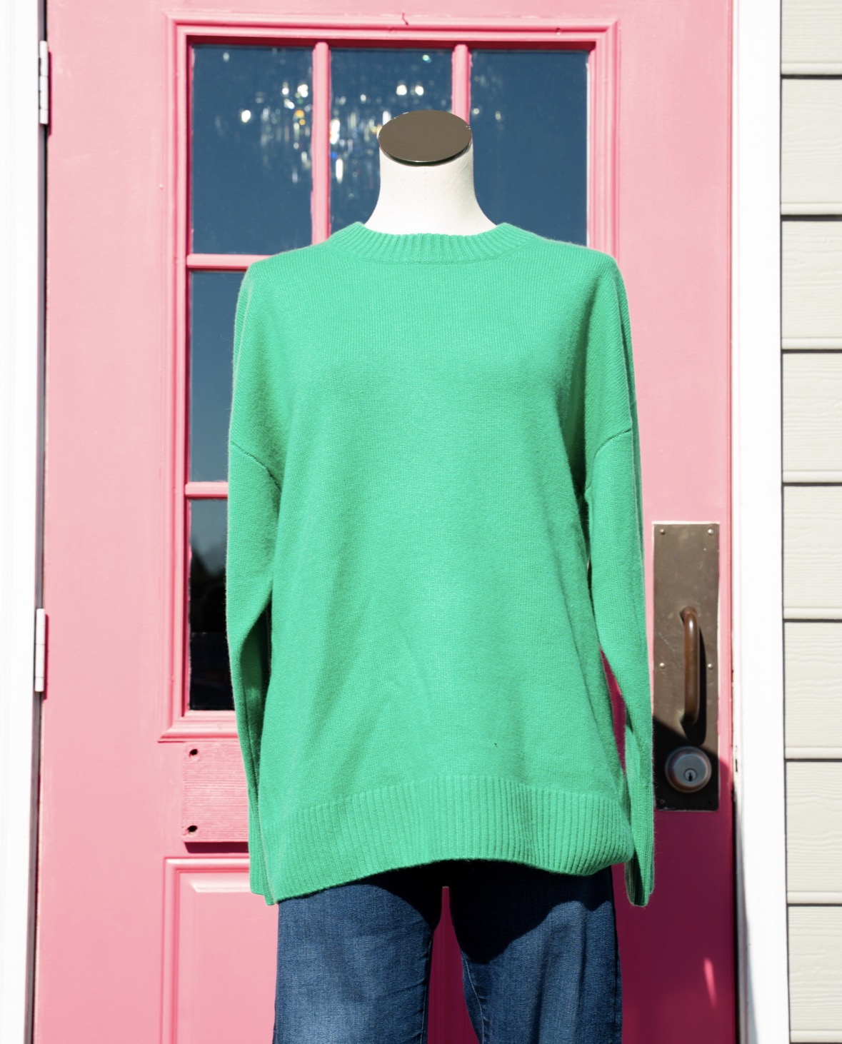 Naadam green luxe cashmere oversized crewneck sweater size M NWT