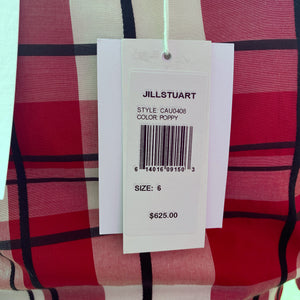 Jill Stuart red and black plaid short sleeve dress size 6 New With Tags