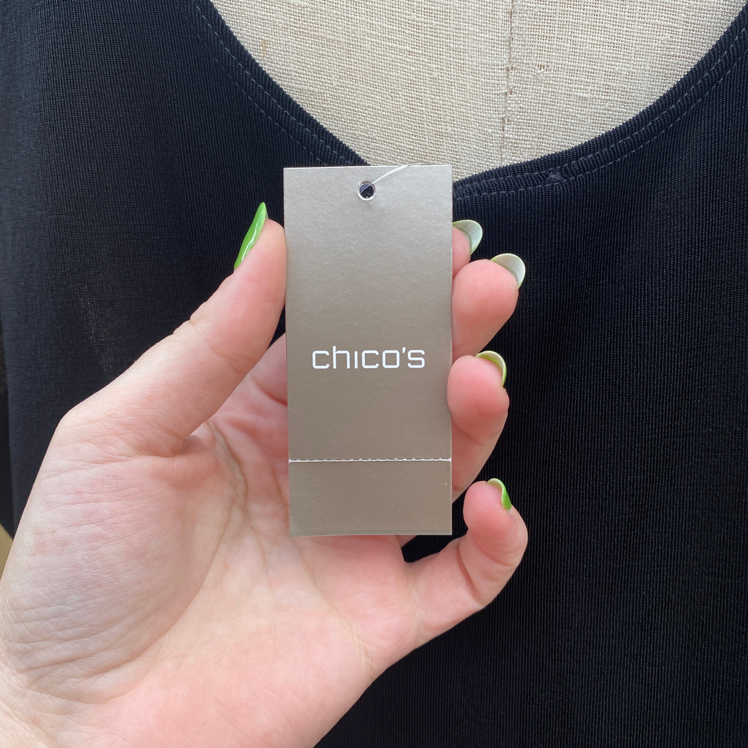 Chicos Travelers black knit tank top size XXL New With Tags