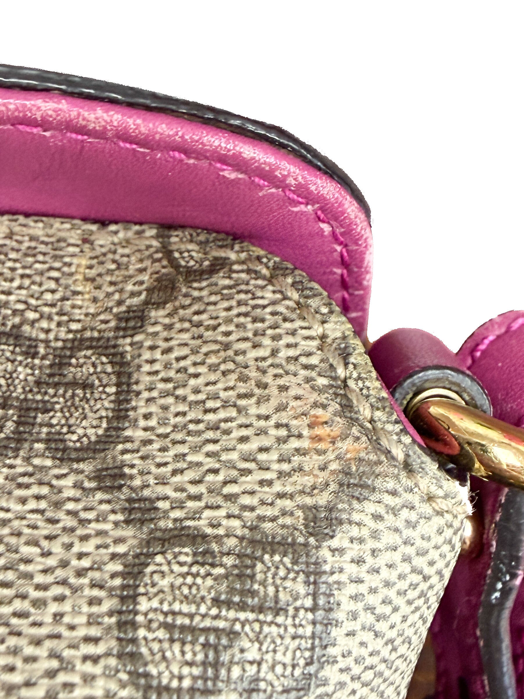 Gucci linea A foldover GG supreme tote pink/red 429147 498879