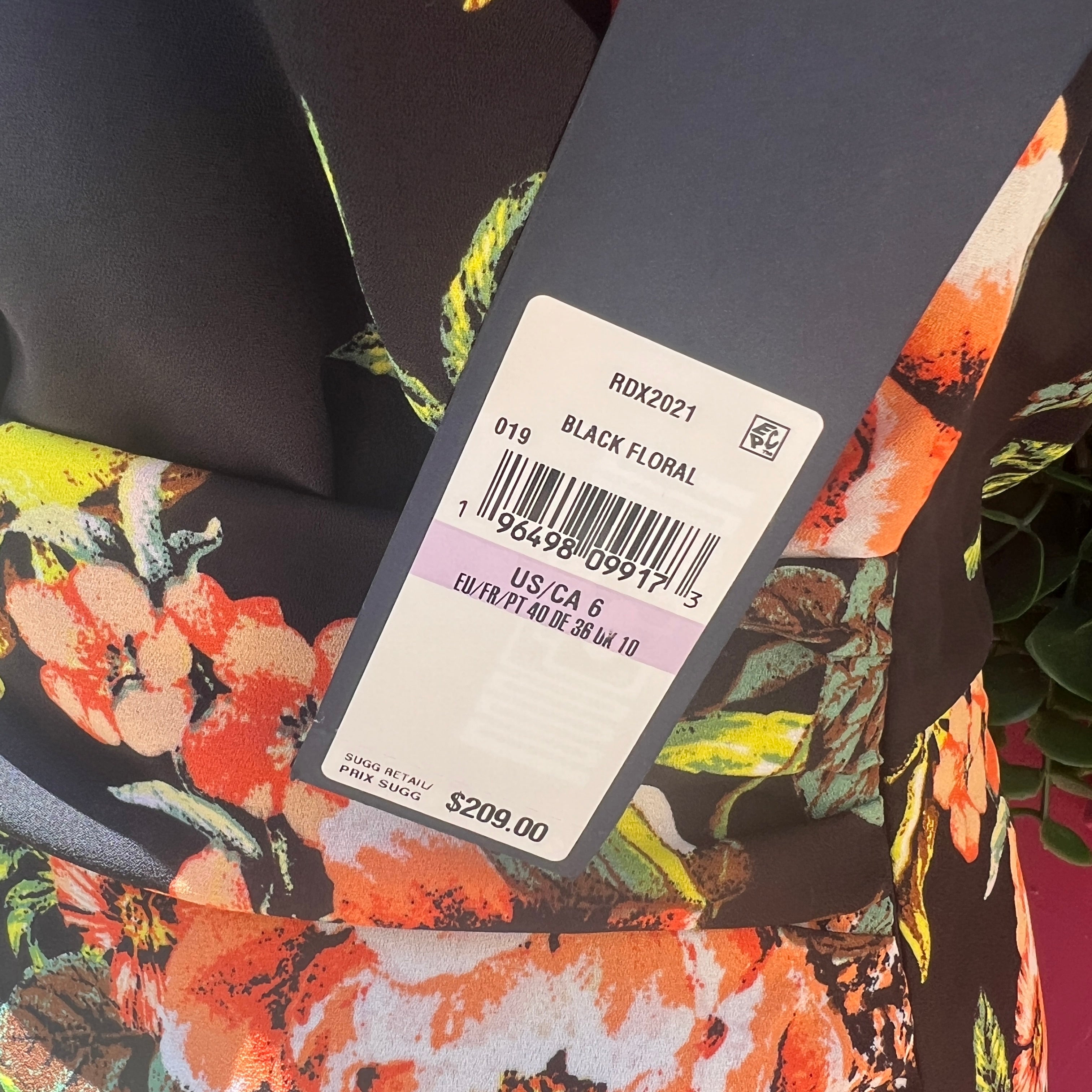 Rachel Zoe black yellow white floral one shoulder dress size 6 NWT