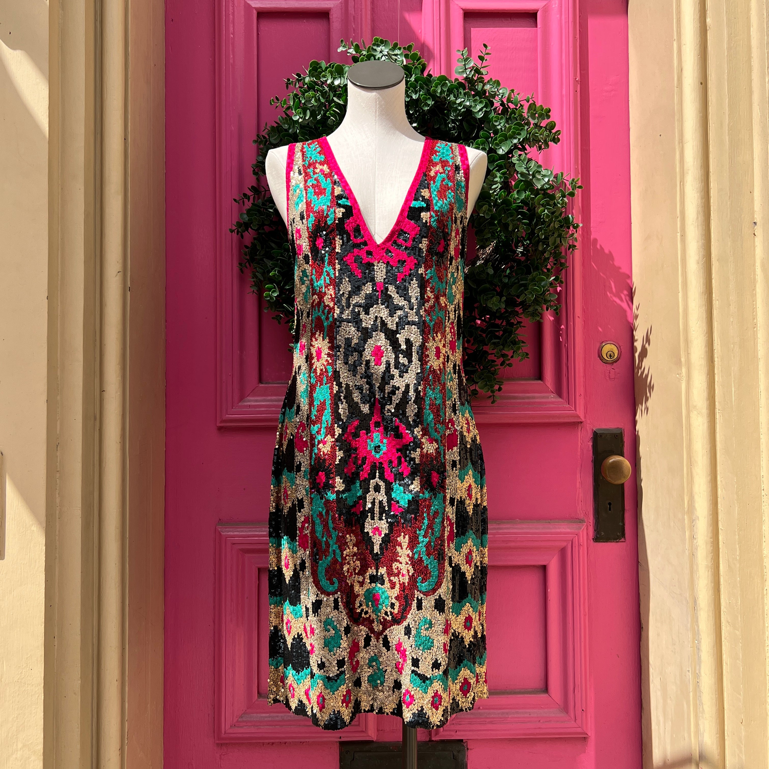 Naeem Khan silk and sequined tank dress size 12