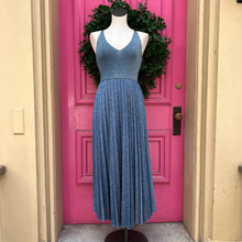 Zara blue and gold pleated tank dress size L