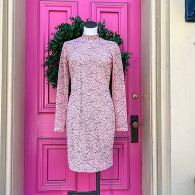 Dress the Population pink lace long sleeve dress size XL
