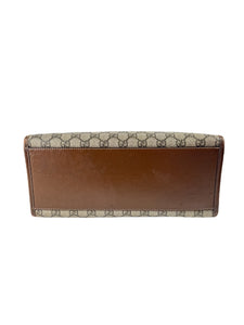 Gucci brown GG Supreme Monogram Azalea Calfskin Small Retro Interlocking G Tote 659983520981