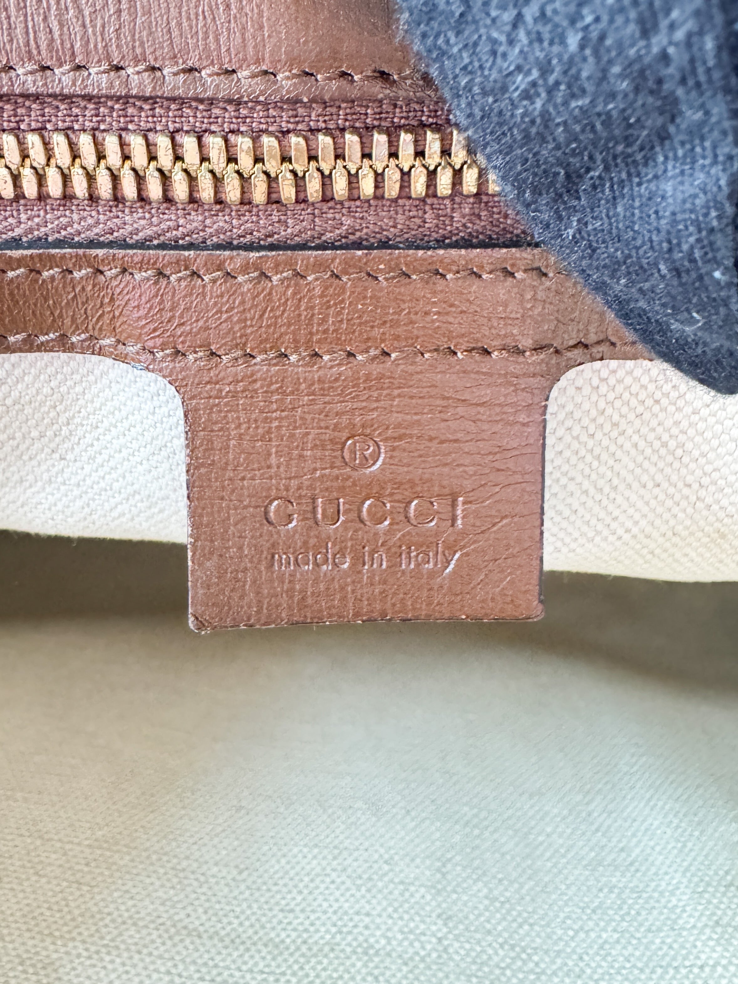 Gucci brown GG Supreme Monogram Azalea Calfskin Small Retro Interlocking G Tote 659983520981