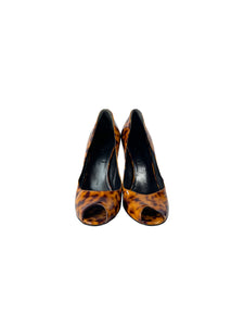 Gucci patent leather tortoise wedges size 7