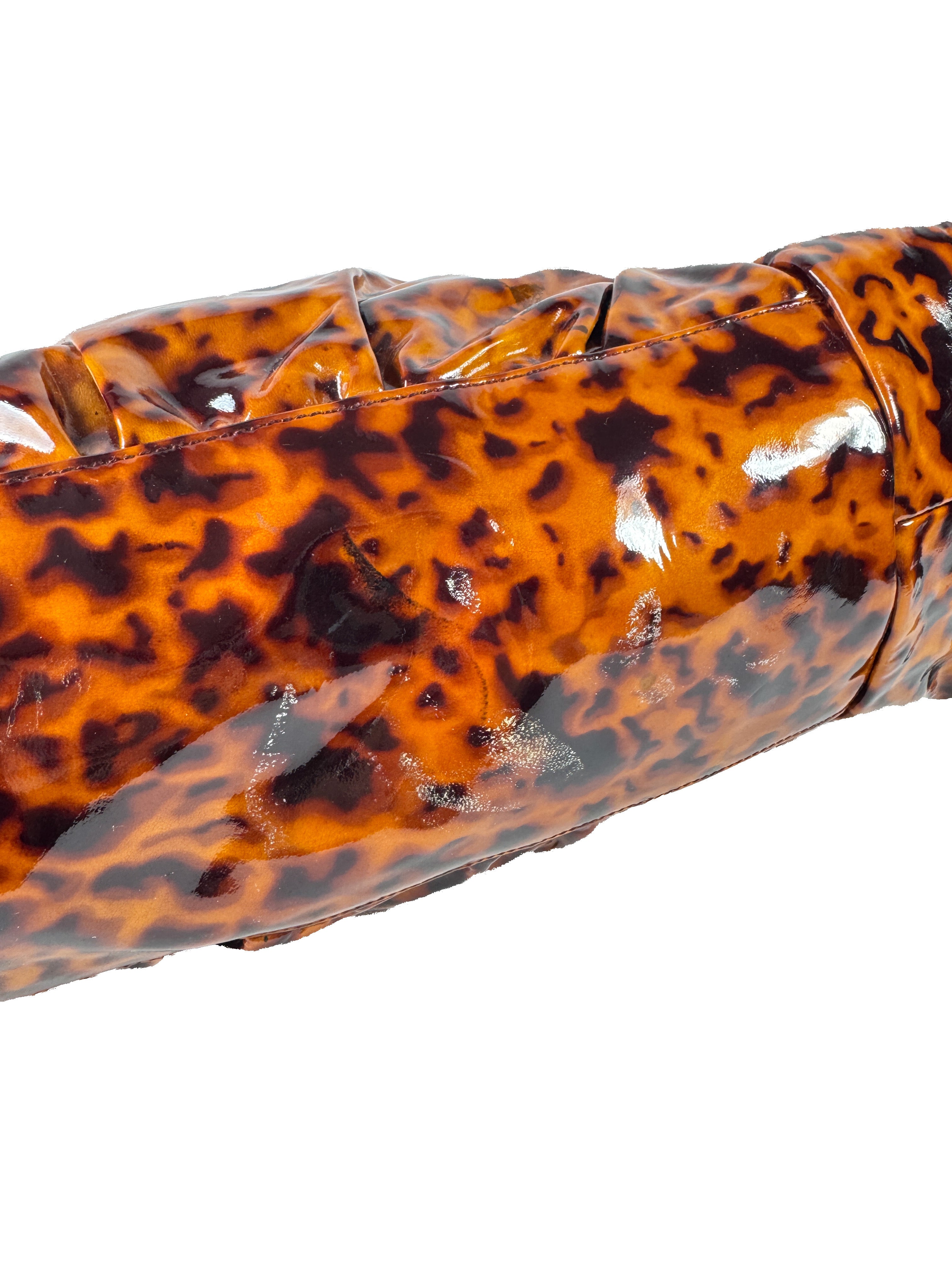 Gucci patent leather tortoise Hysteria small hobo  197020 486628