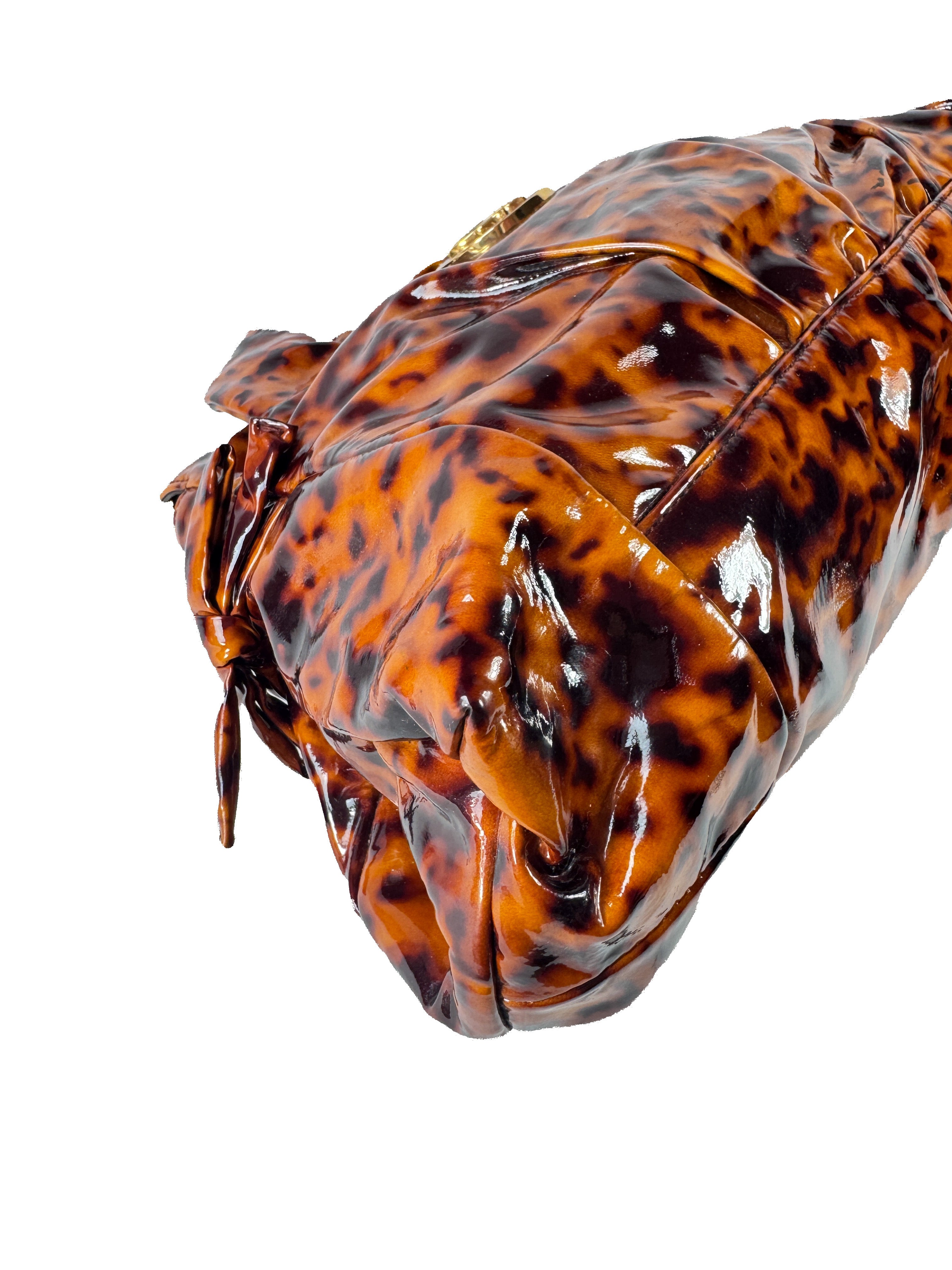 Gucci patent leather tortoise Hysteria small hobo  197020 486628