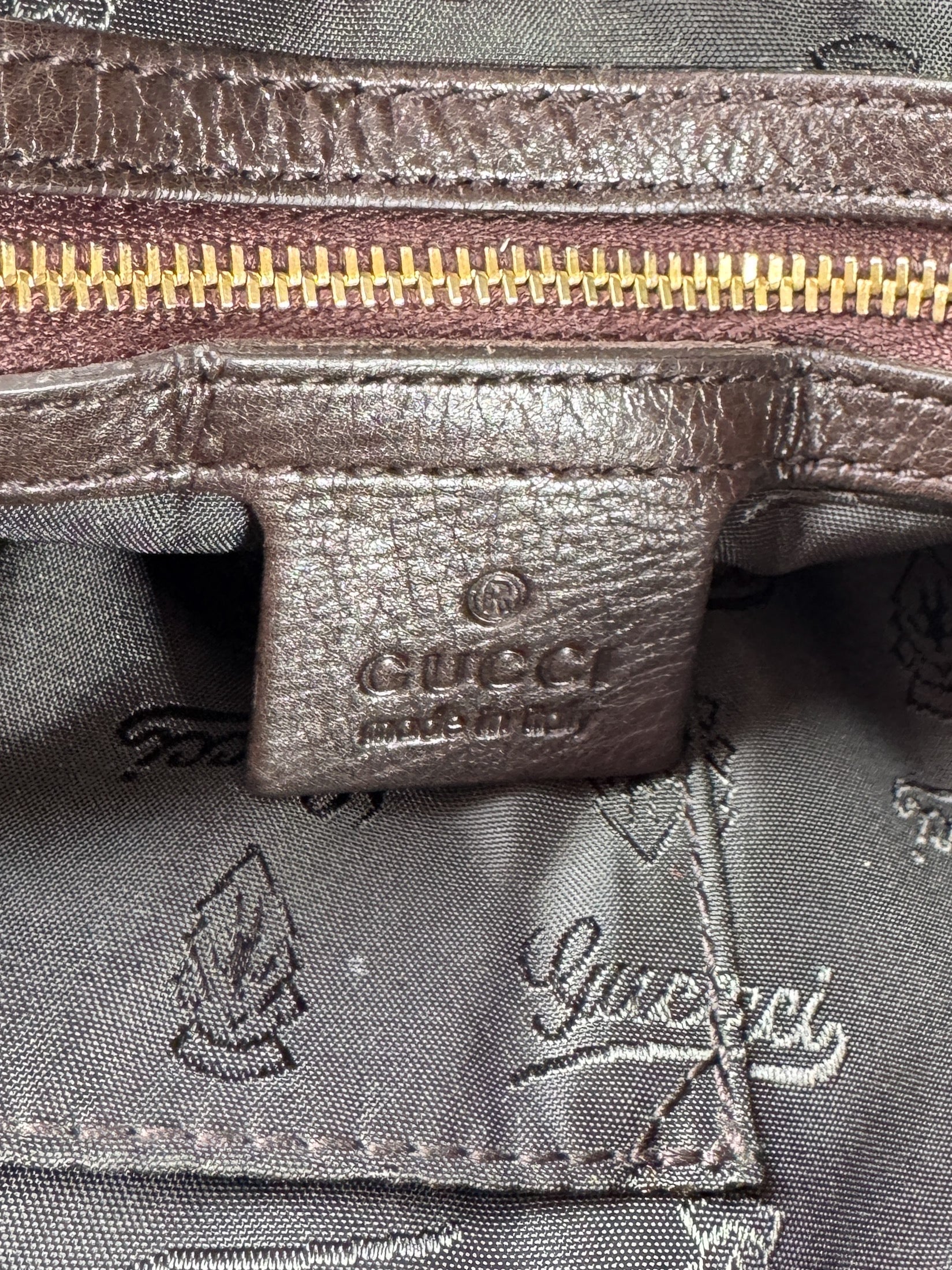 Gucci patent leather tortoise Hysteria small hobo  197020 486628