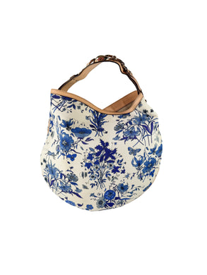 Gucci blue Flora Wave horsebit hobo  170014 2123