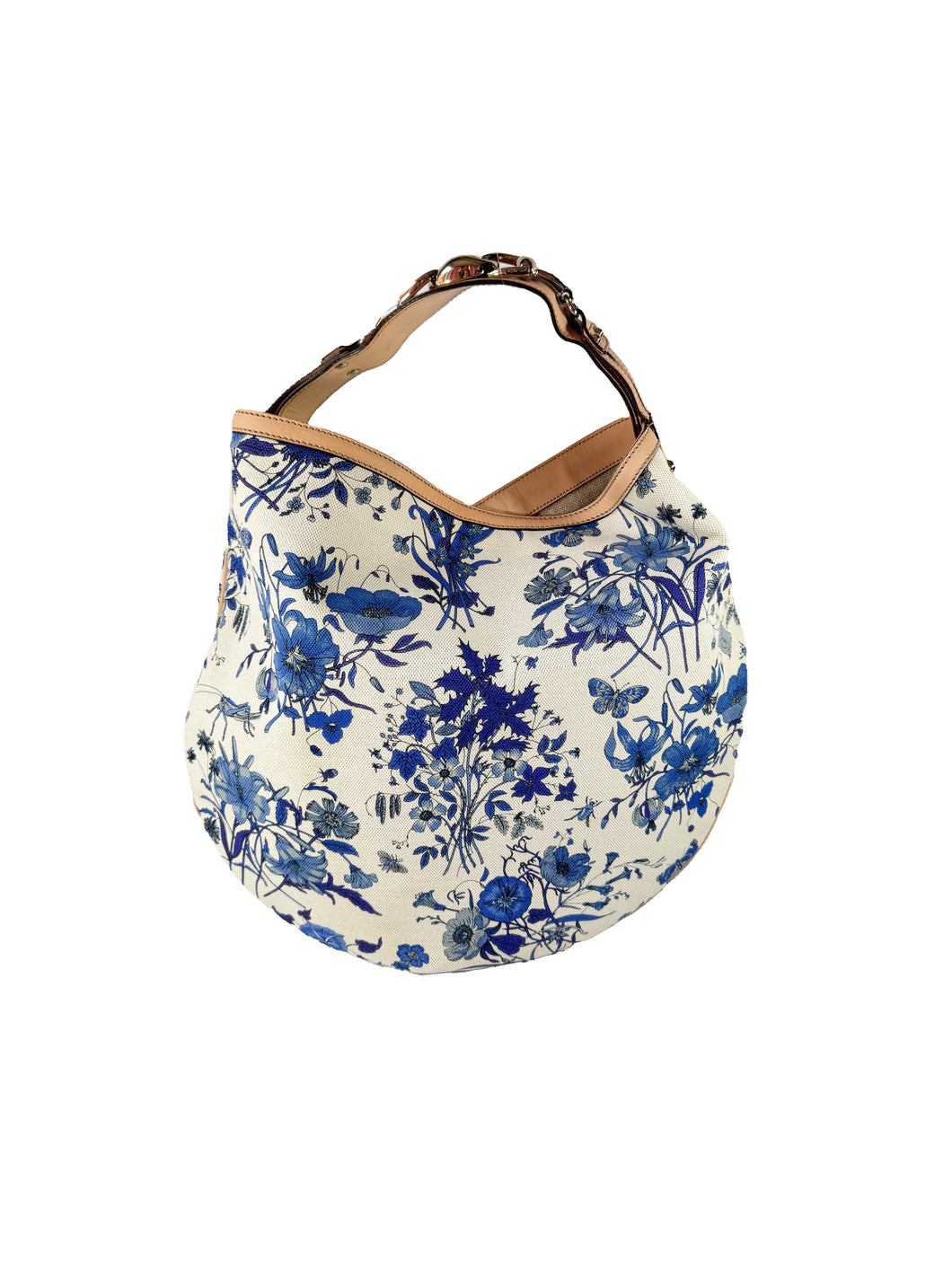 Gucci blue Flora Wave horsebit hobo  170014 2123