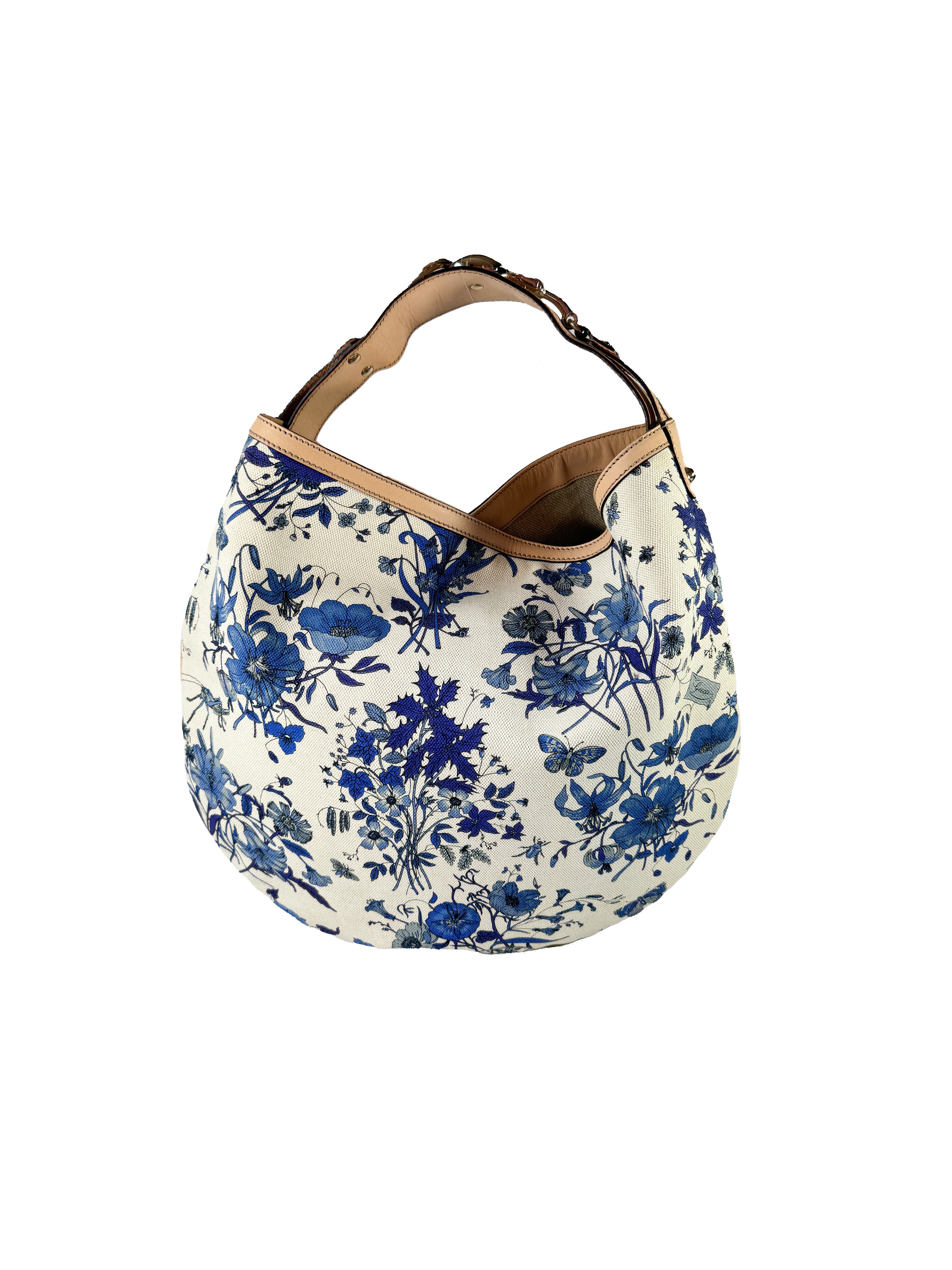 Gucci blue Flora Wave horsebit hobo  170014 2123