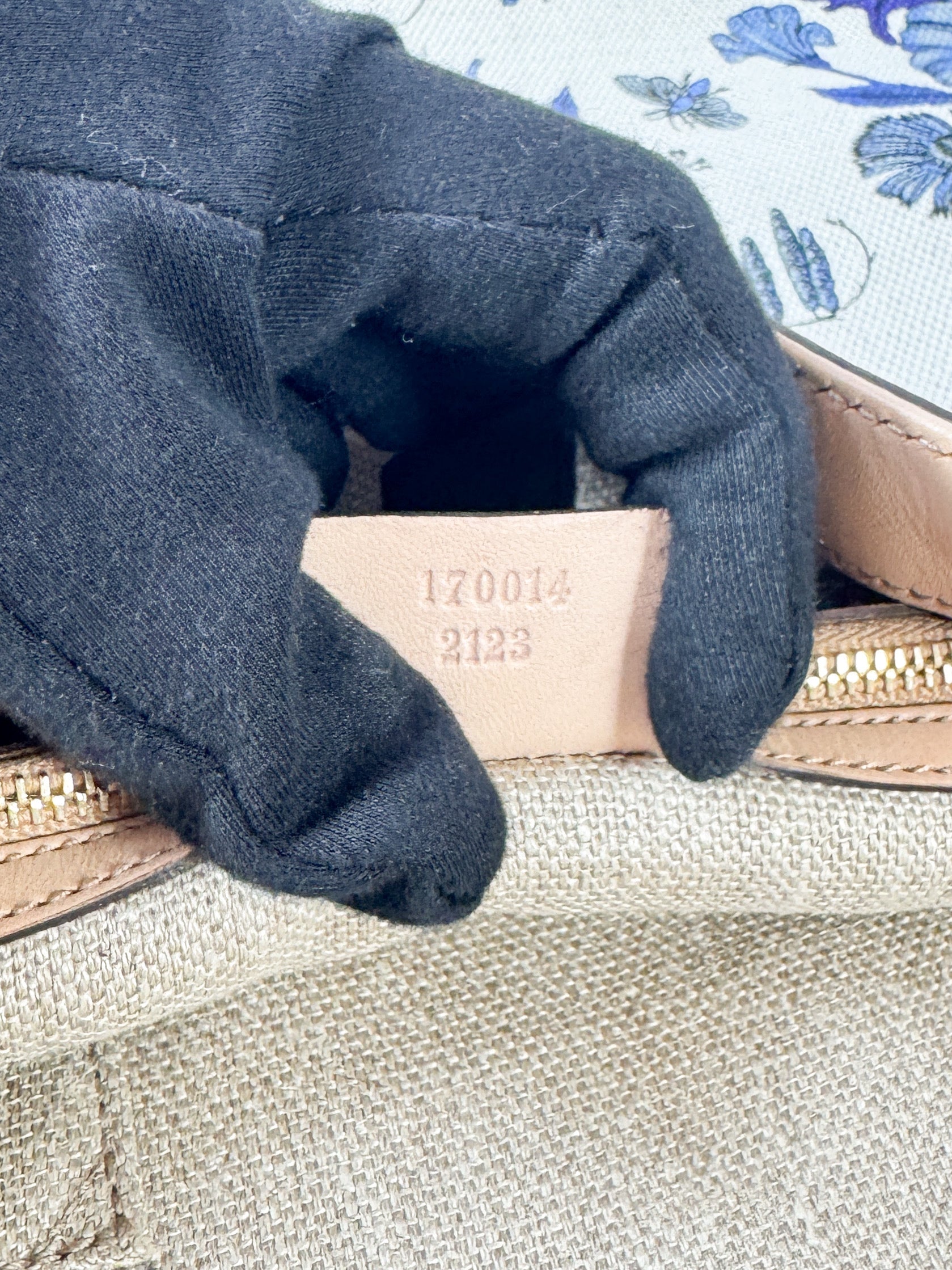 Gucci blue Flora Wave horsebit hobo  170014 2123