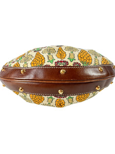 Gucci Monogram Biba Pineapple Print Hobo Brown  159773 482794